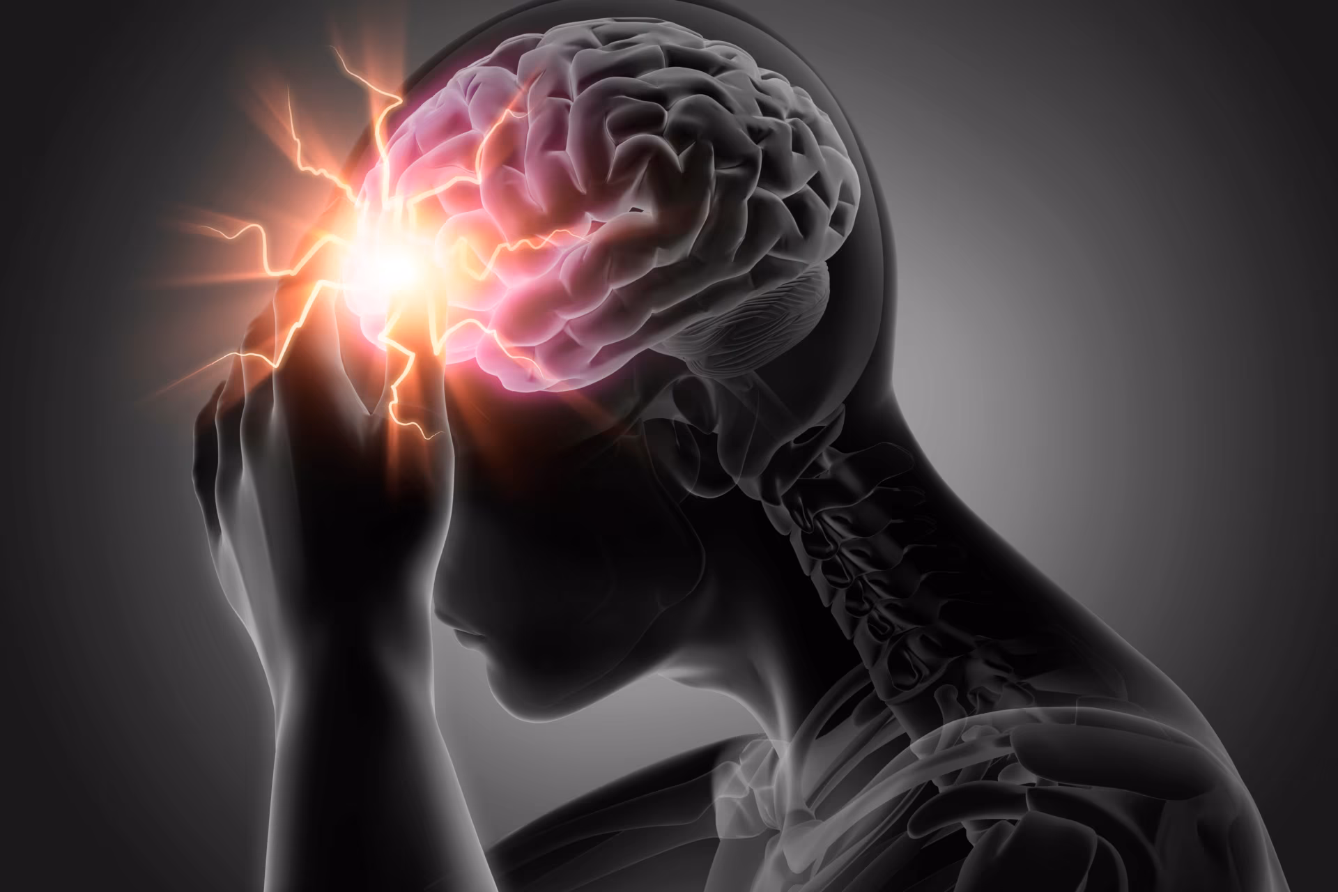 Strong headache pain - conceptual artwork-3d illustration